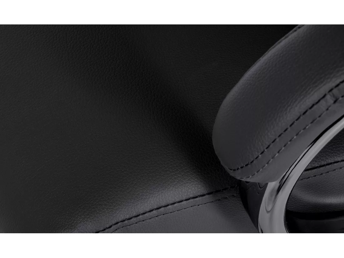 Chaise de bureau - Similicuir & Blanc - Noir - Campo