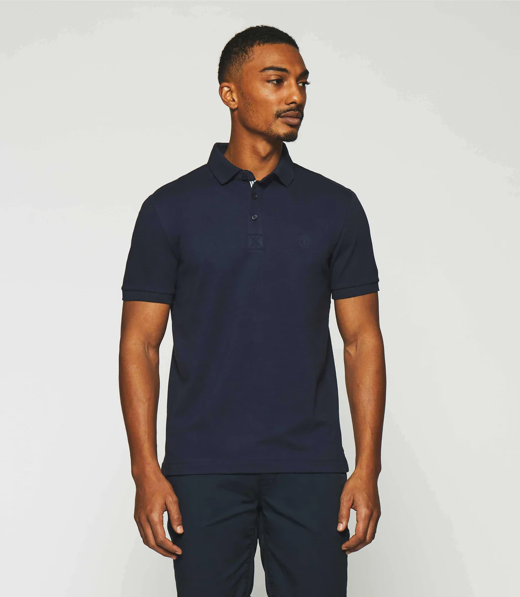 Polo uni manches courtes marine GREGOR