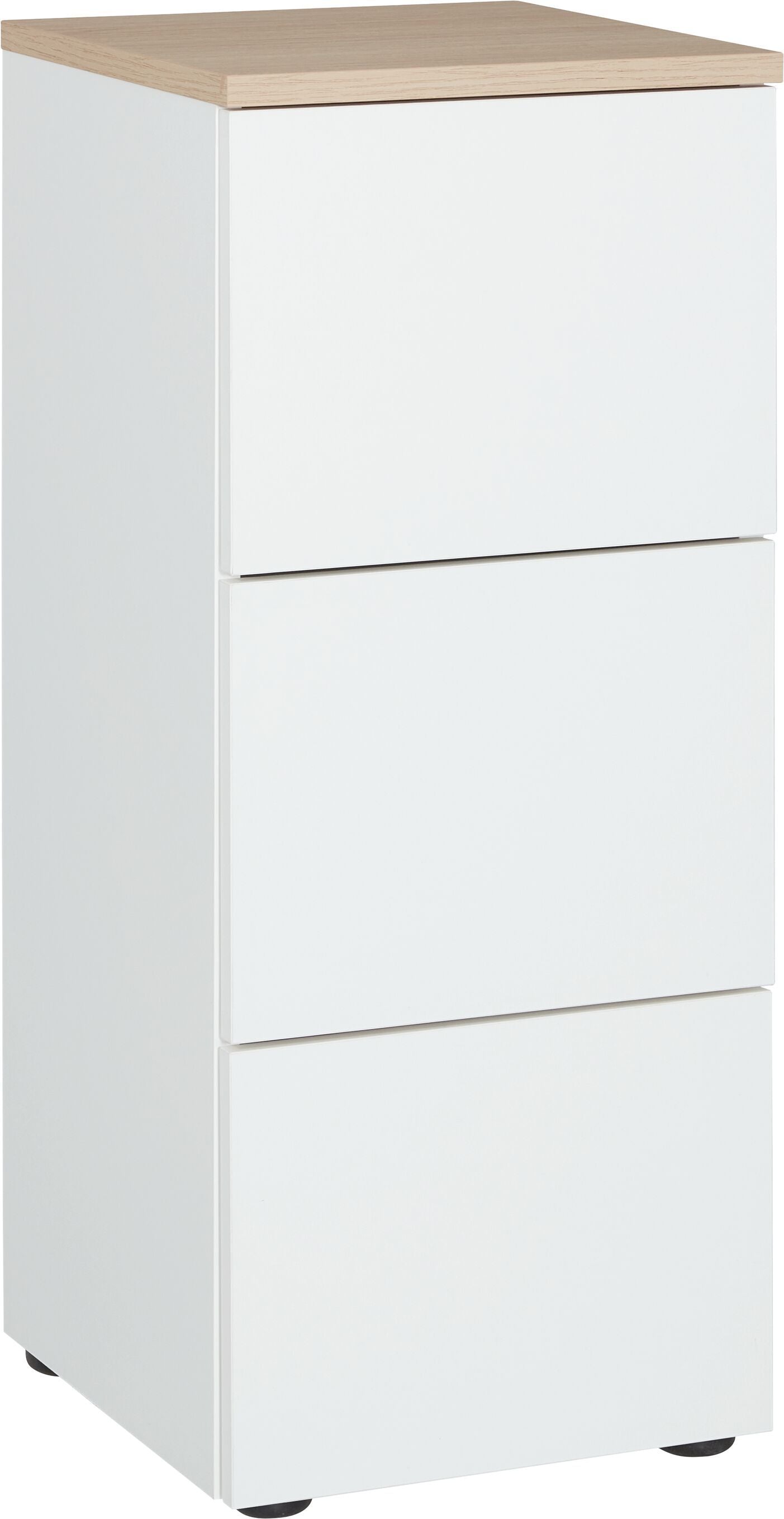 CORTES II Beistellmöbel - Weiss / Eiche / B: 35.0 cm x T: 37.0 cm x H: 84.0 cm