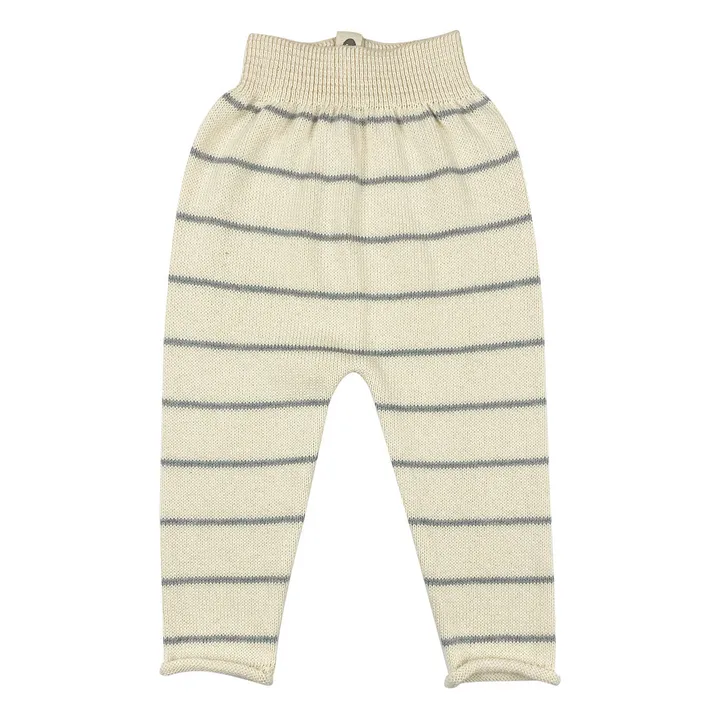 Bayiri Pantalon Maille Coton Bio Rayé Milky | Gris