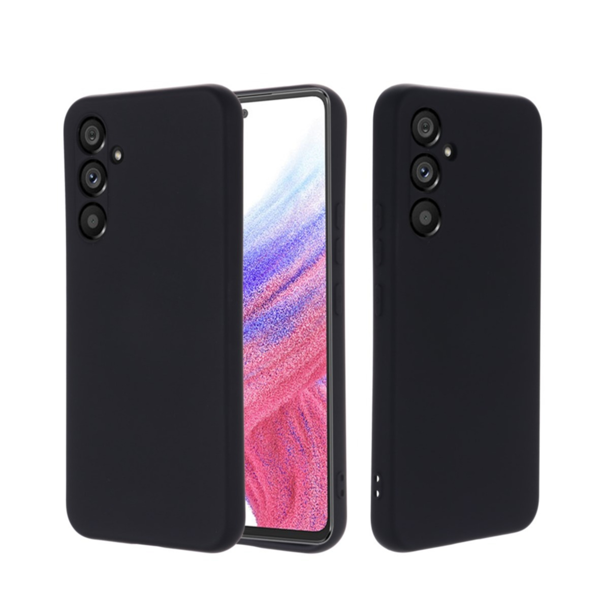 Samsung Galaxy A54 5G Silikon Case Hülle mit Kameraschutz - Schwarz