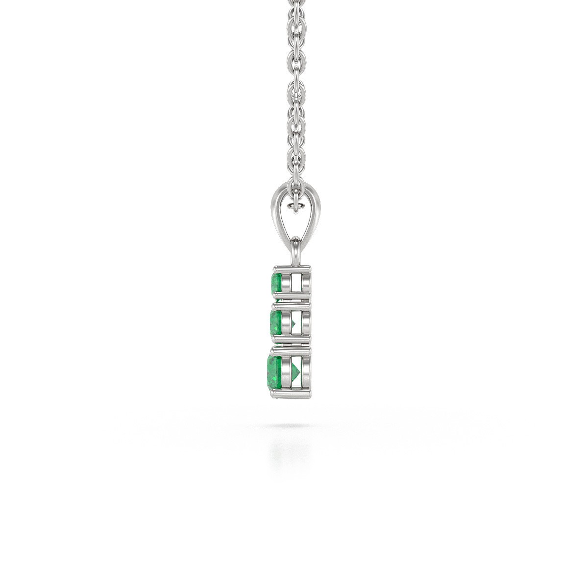 Collier Pendentif Émeraude & Chaine Argent 925 | Élégance Verdoyante - Aden