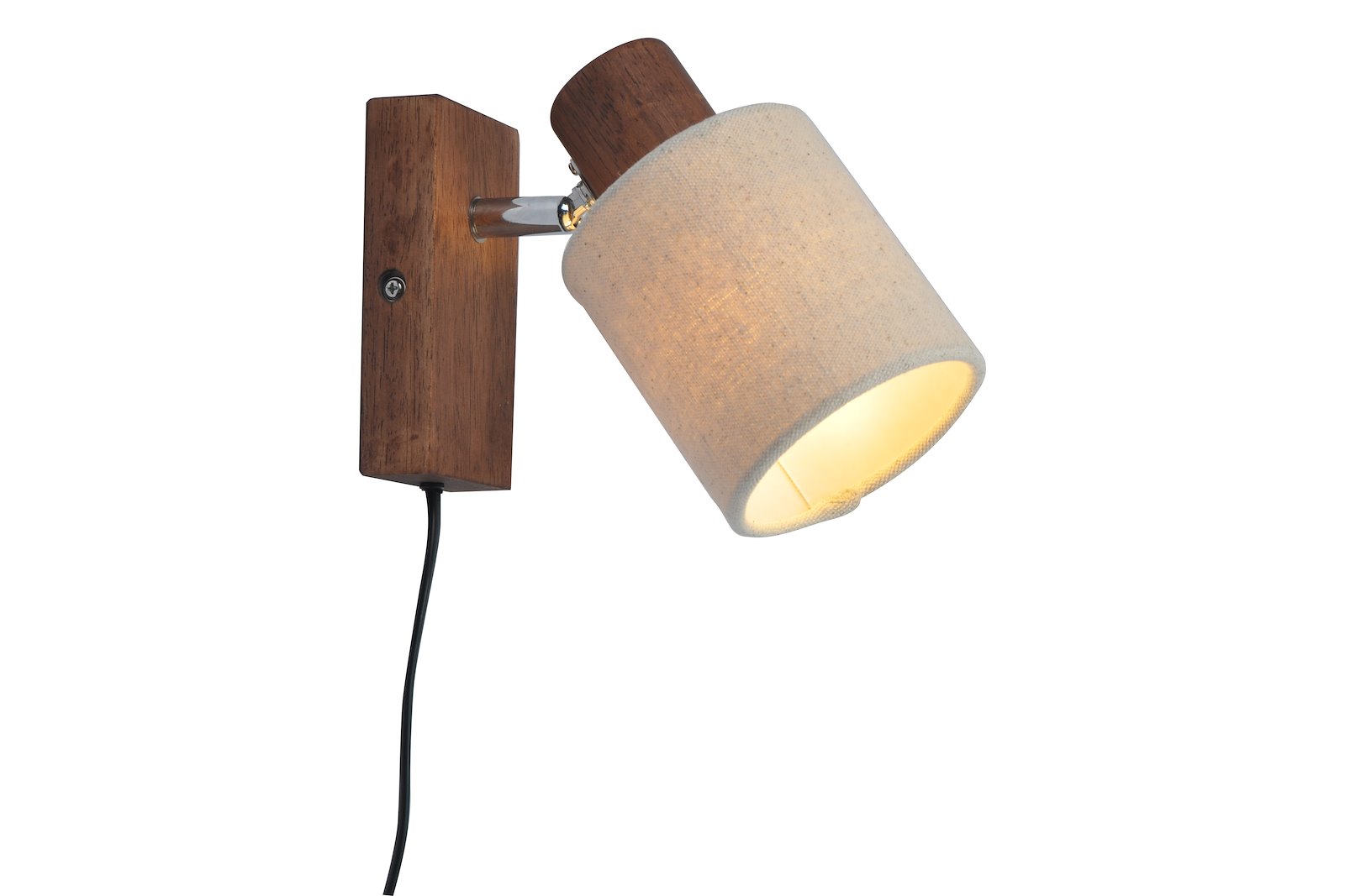Franklin vegglampe Brunbeiset tre med beige skjerm E14
