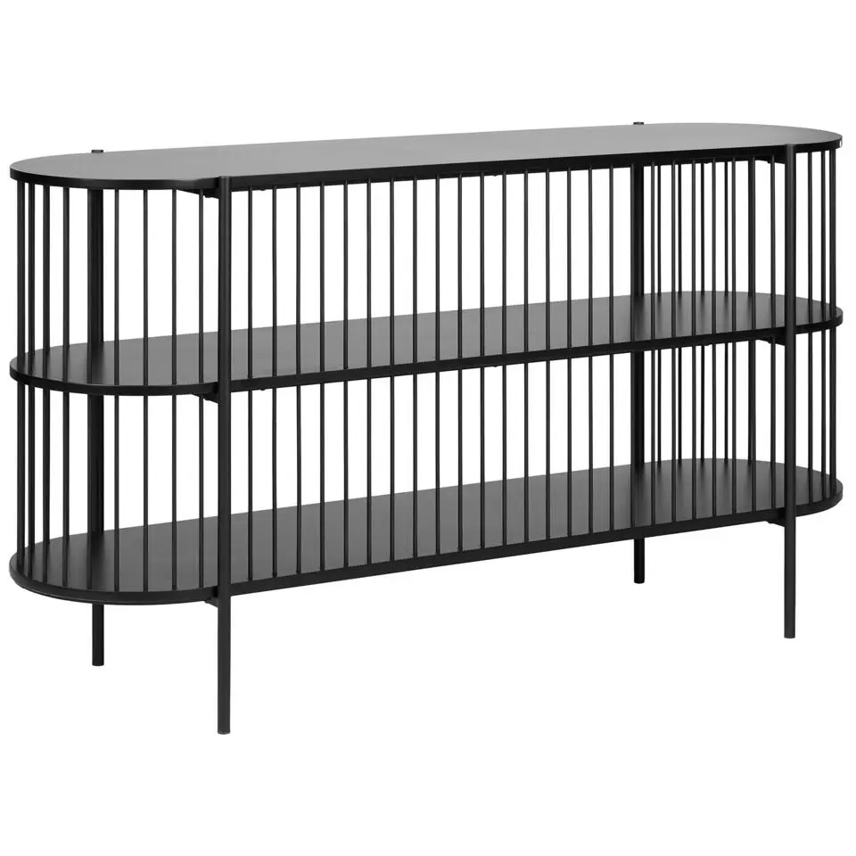 BIRSON - Opbergkast 2 planken - Zwart - MDF