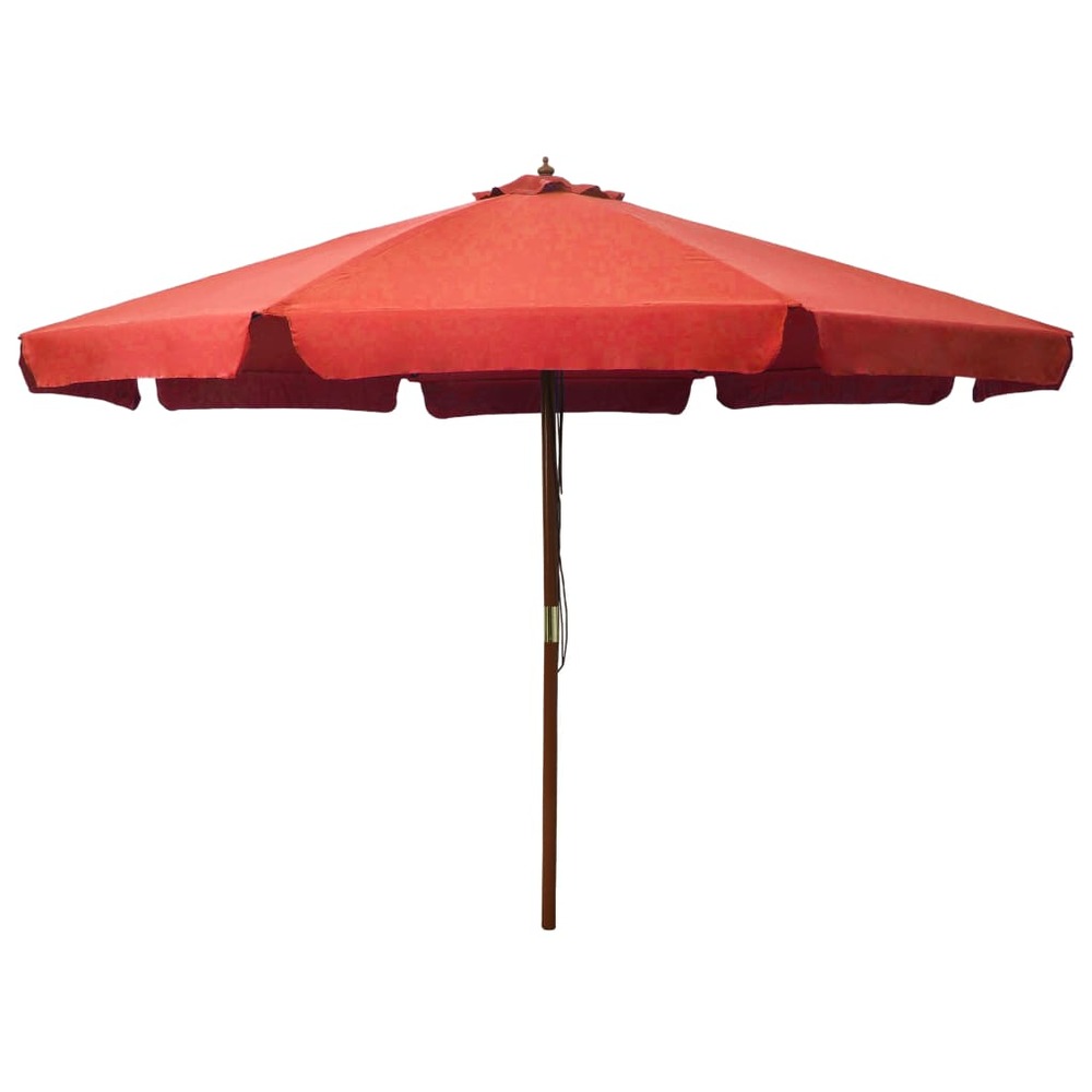 Parasol avec mât en bois 330 cm orange