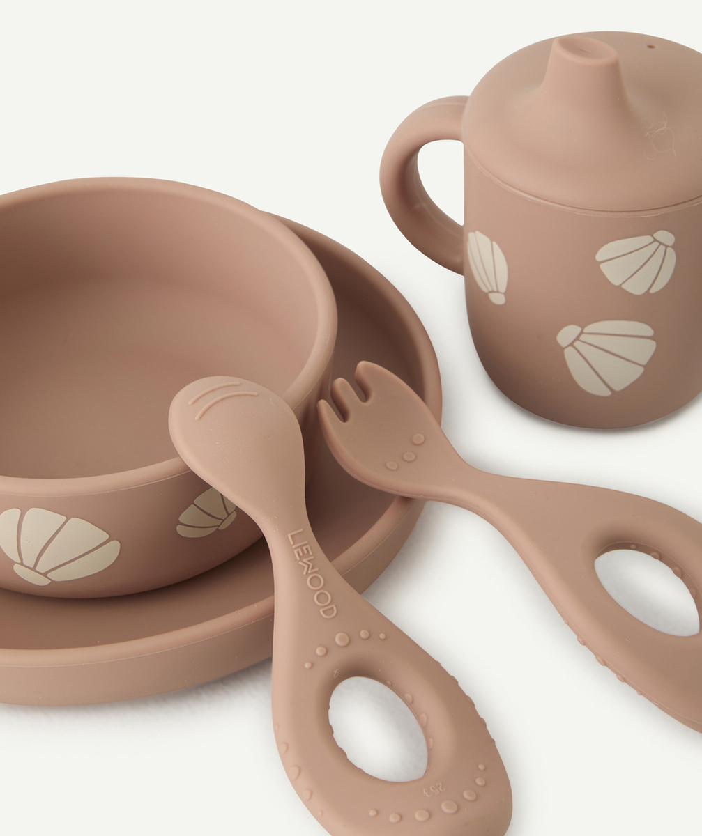 LIEWOODENSEMBLE DE VAISSELLE ROSE THÈME COQUILLAGE