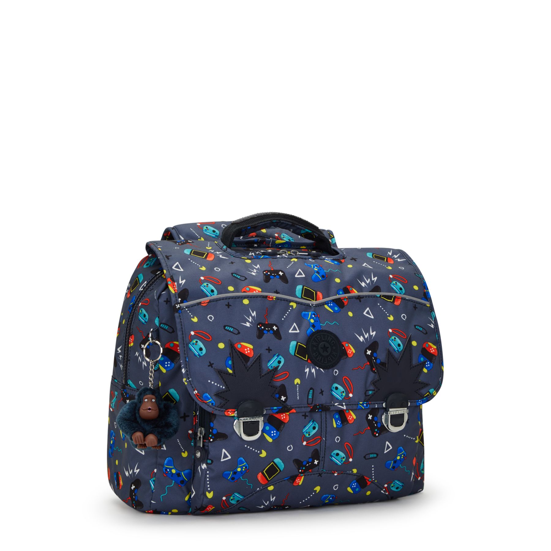 INIKO Sac D’école Medium avec Bretelles Rembourrées - Gaming Grey