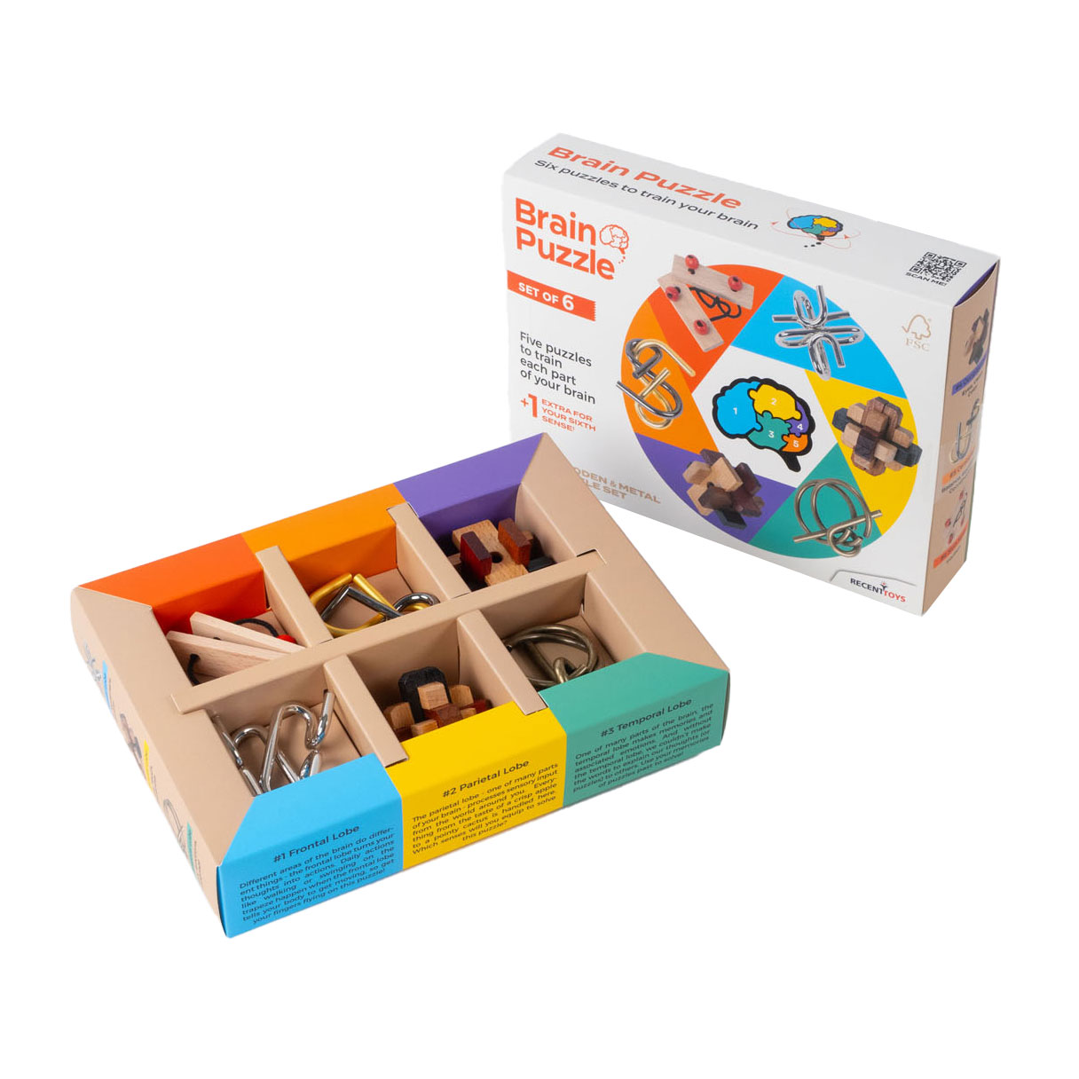 Hersenpuzzels, Set van 6