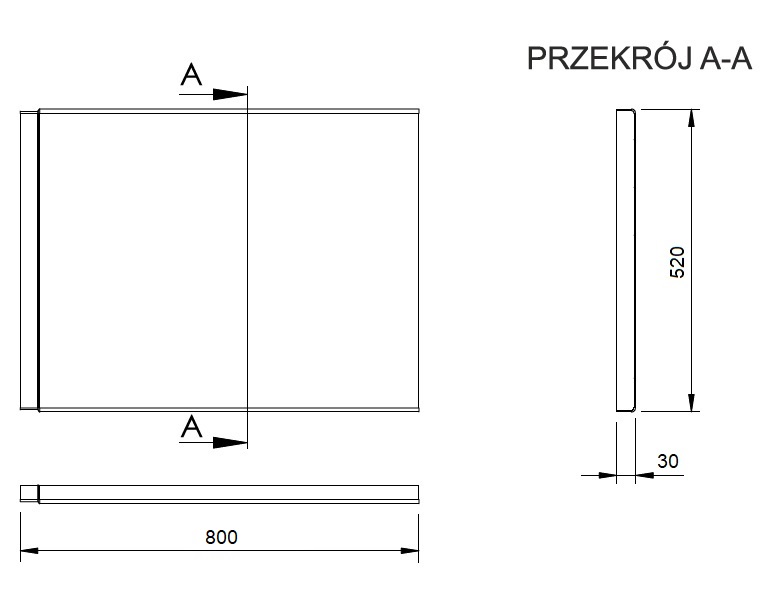 Plazan Modern badpaneel 80x52cm wit glans