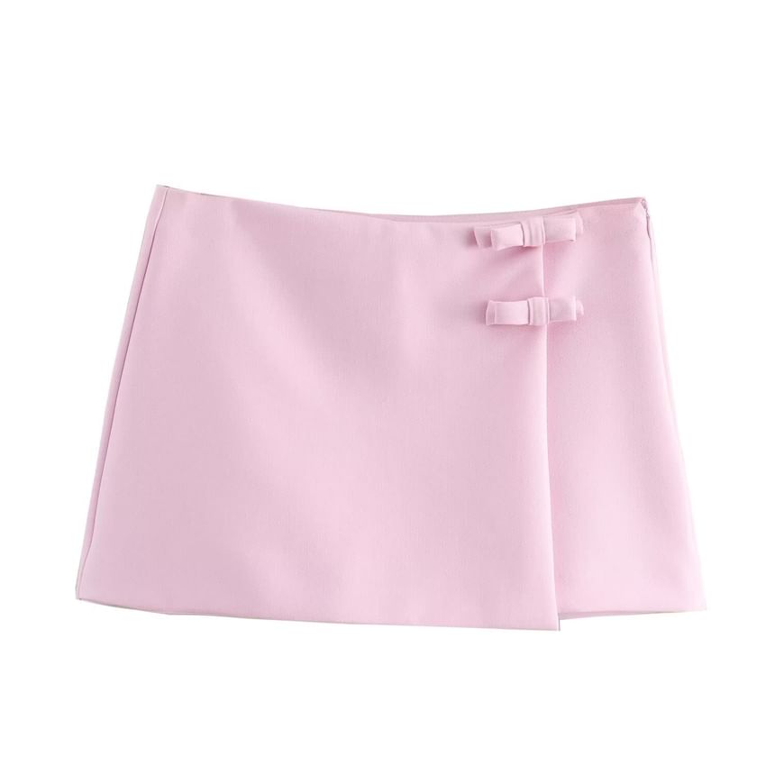 Sensarra - Mini-rok met halfhoge effen strik