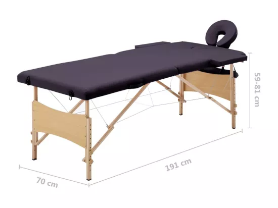 Table de massage pliable bois marron 191 x 70 x 59 cm 02_0001818