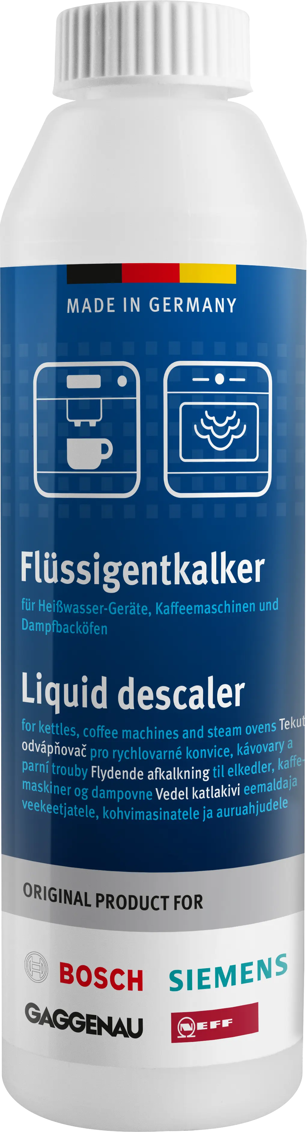 Onderhoudsset voor volautomatische koffiemachines - 4x 250ml vloeibare ontkalker + 10 reinigingstabletten 00312582