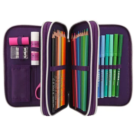 Depesche Miss Melody 3-Fach Federtasche Lila LED