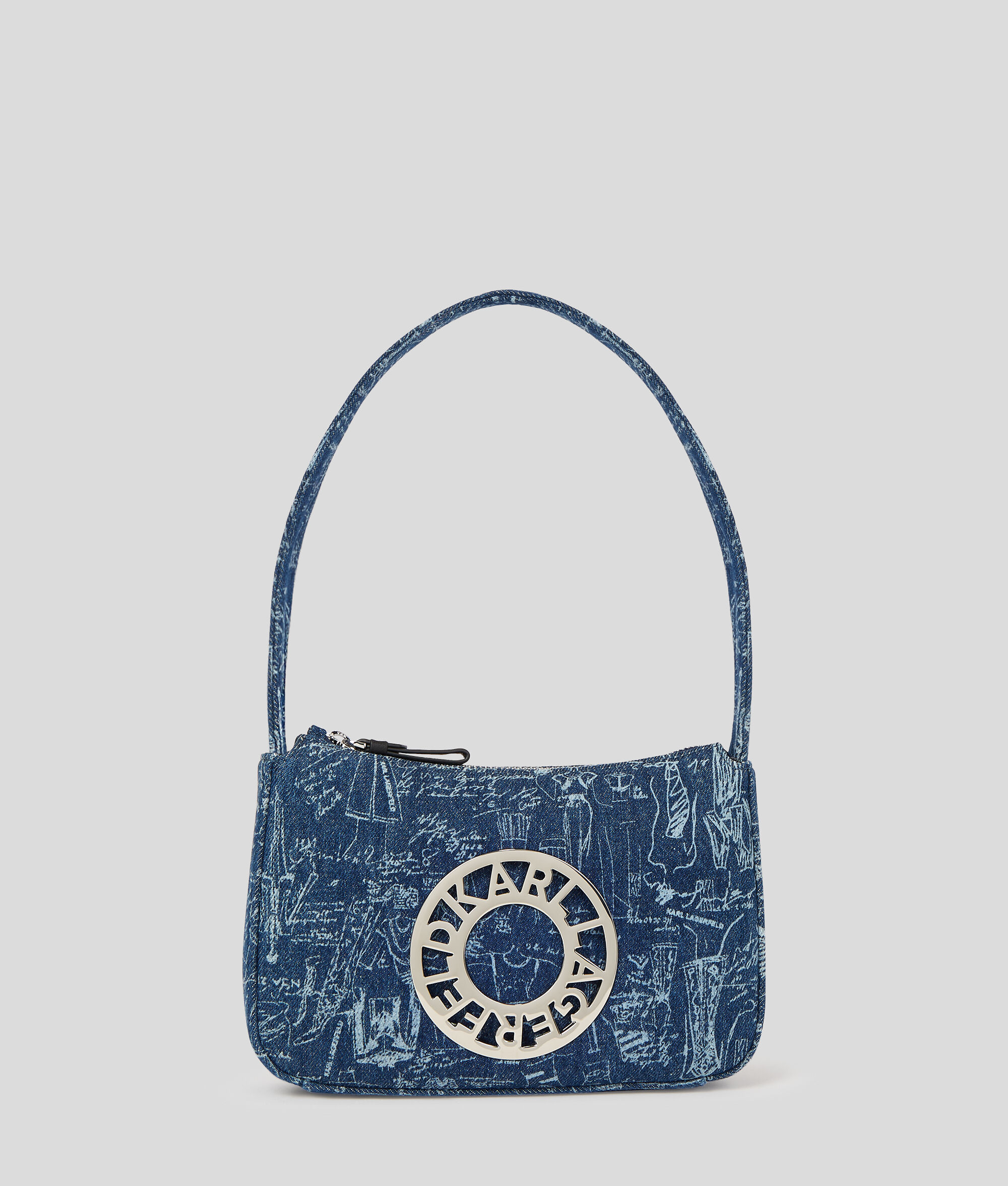 PETIT SAC PORTÉ ÉPAULE ZIPPÉ EN DENIM K/DISK