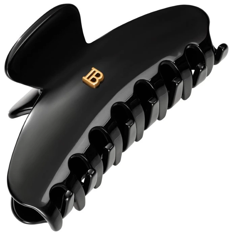 Balmain Accessories Cellulose Acetate Pince à cheveux Large Black 18k Gold