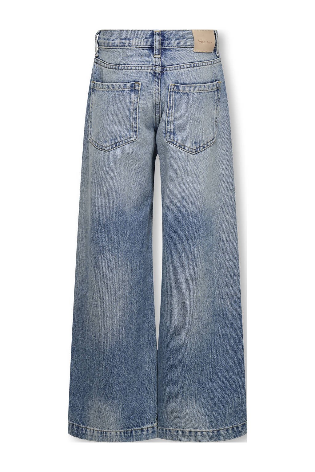 KIDS ONLY GIRL high waist wide leg jeans medium blue denim