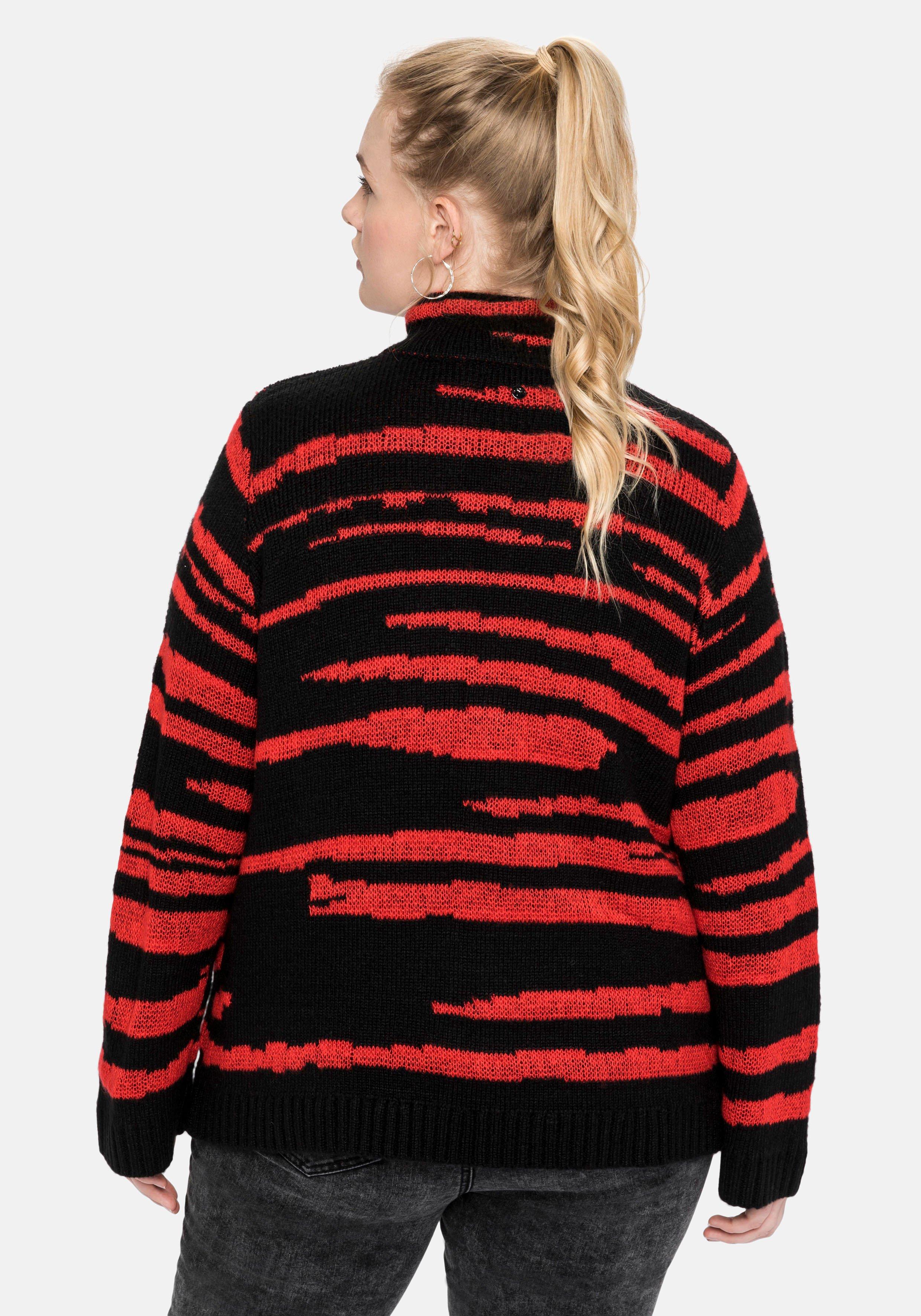 Strickjacke mit Jacquardmuster in Animal-Optik