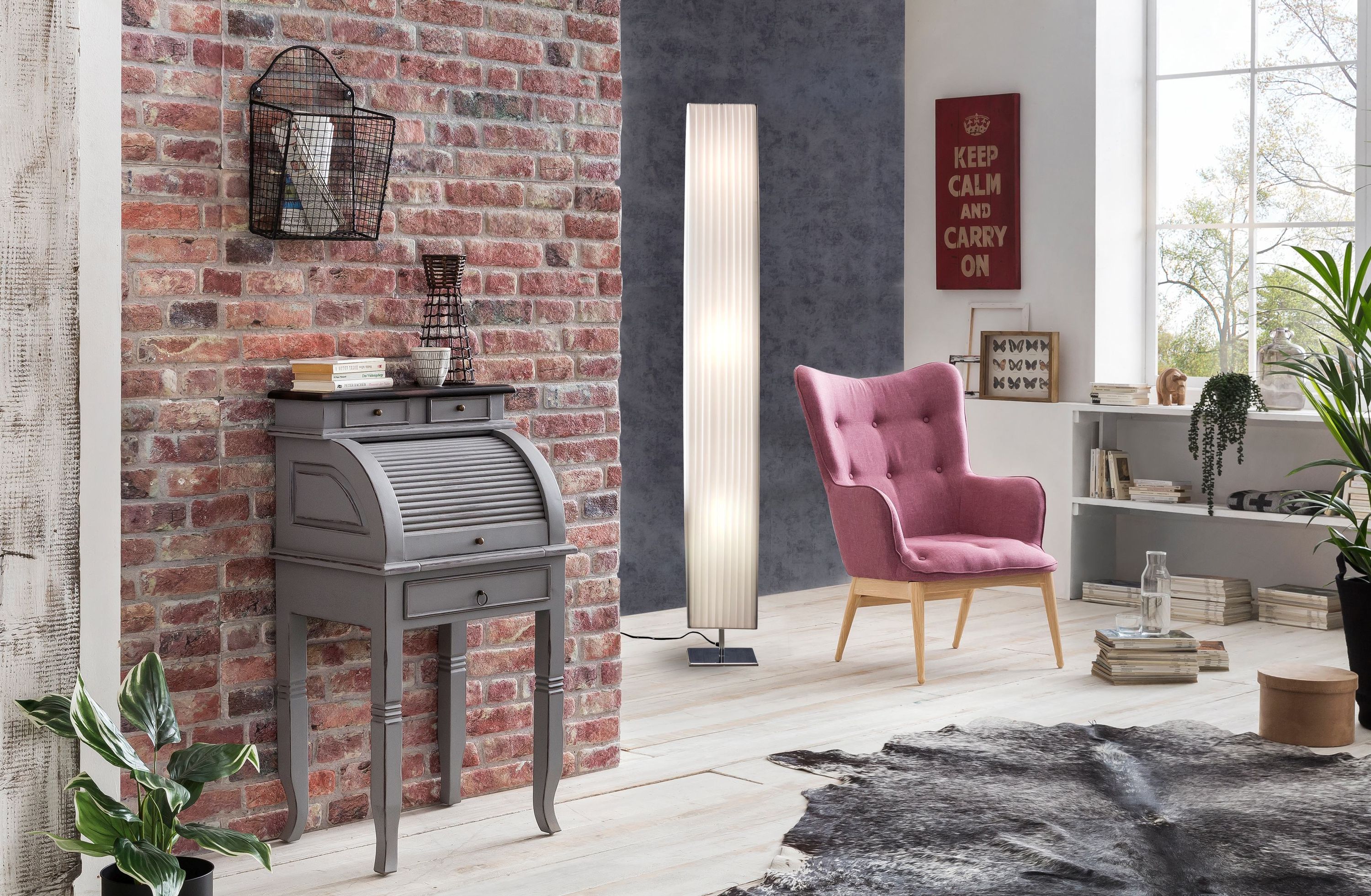 Sekretär Spa Akazie massiv Schreibtisch Bürotisch Kommode Schrank Highboard