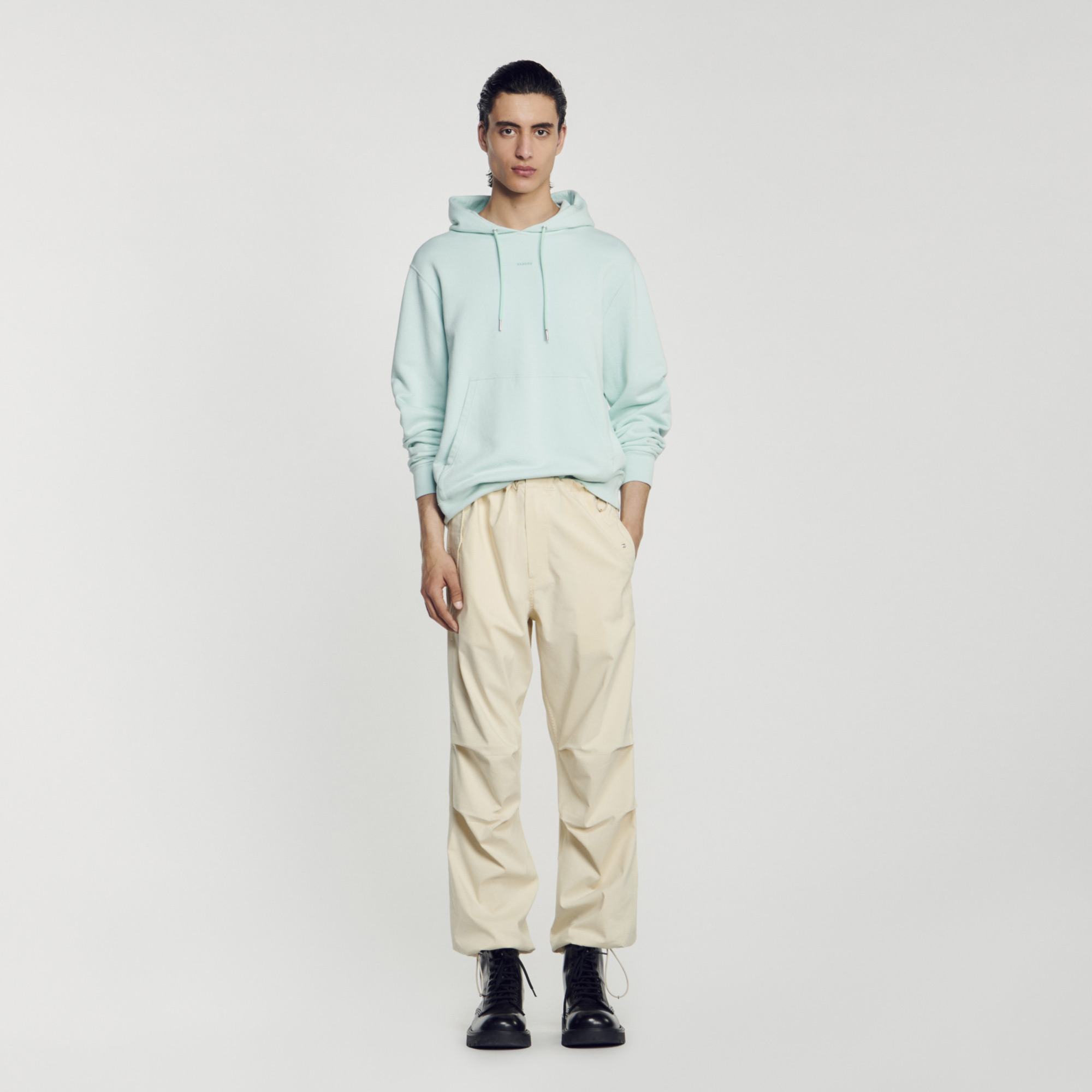 Hoodie Homme brode en coton biologique