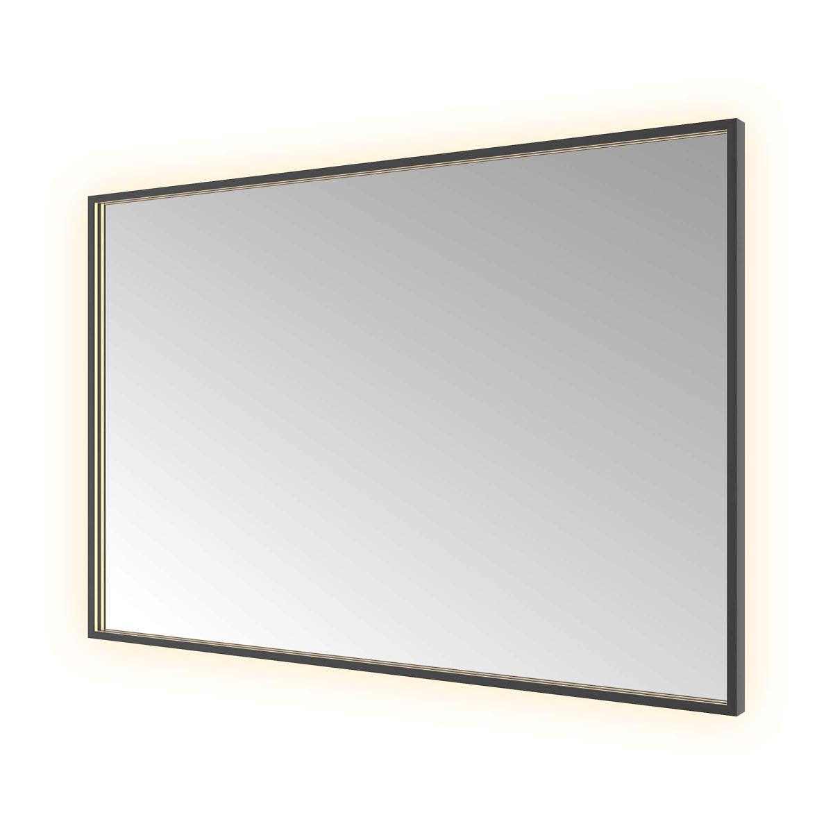 Hotbath &More Square rechthoekige spiegel 120x80cm geborsteld zwart PVD