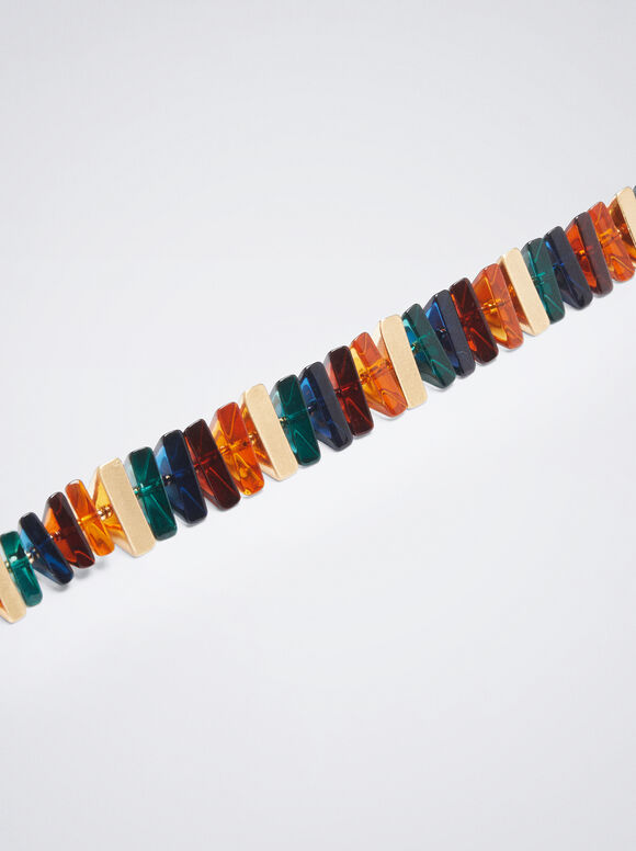 Colar com resina multicolorida - Multicolorido