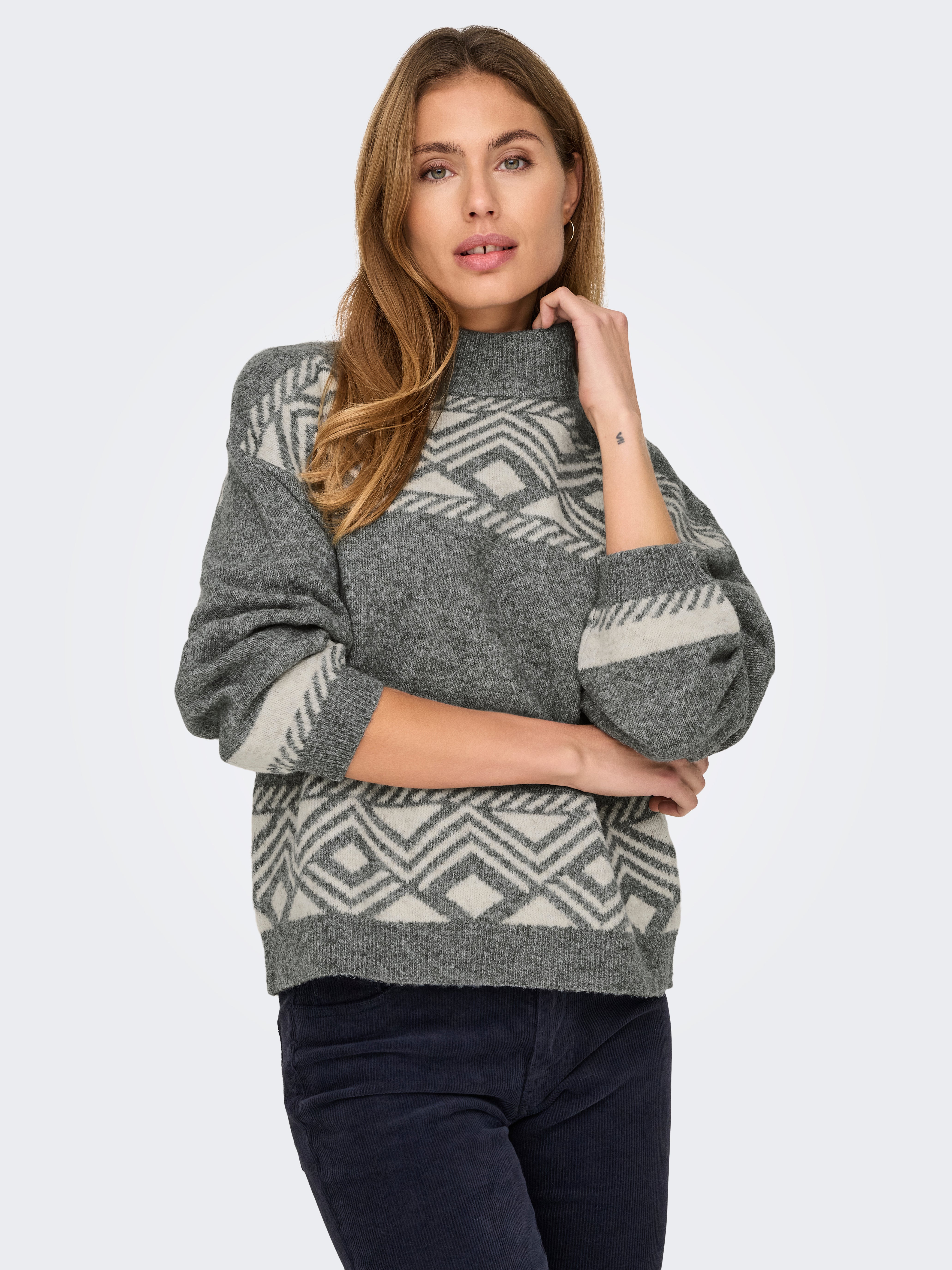 ONLVICTORIA Strickpullover Medium Grey Melange