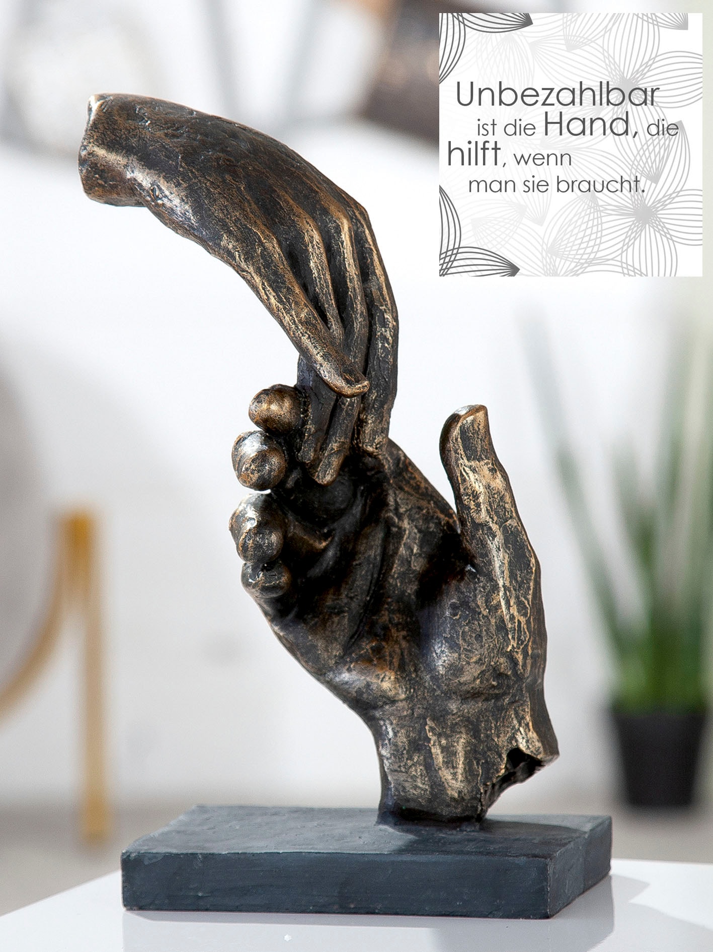 Casablanca by Gilde Dekofigur »Skulptur Two hands, bronzefarben« braun