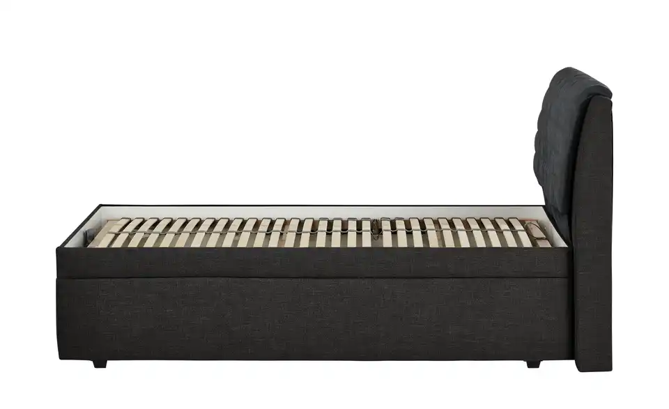 Polsterbettgestell York Graphit, Schwarz 120 cm
