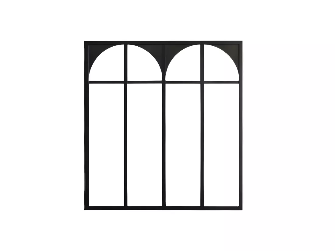 Verrière atelier art déco en aluminium thermolaqué 120x130 cm - Noir - ARCADEA
