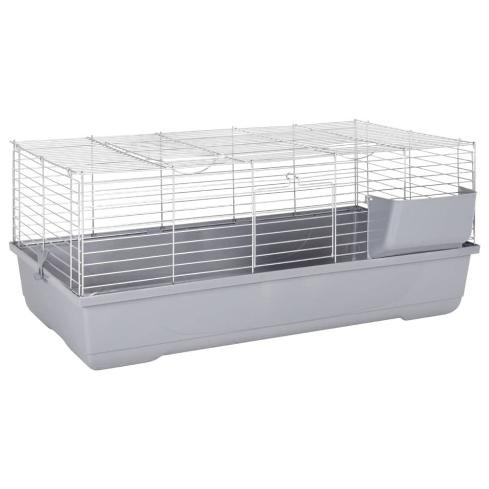 Cage pour petits animaux gris 100x53x46 cm pp et métal