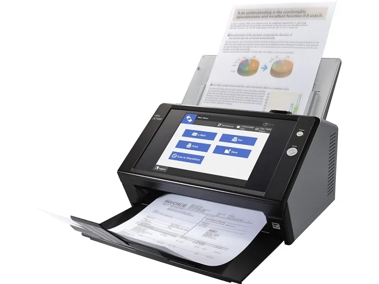 Ricoh Image Scanner N7100E - Dokumentscanner - Dual CIS - Duplex - 216 x 355.6 mm - 600 dpi x 600 dpi - op til 25 ppm (mono) / op til 25 ppm (farve) - ADF (50 ark) - op til 4000 scanninger pr. dag - Gigabit LAN