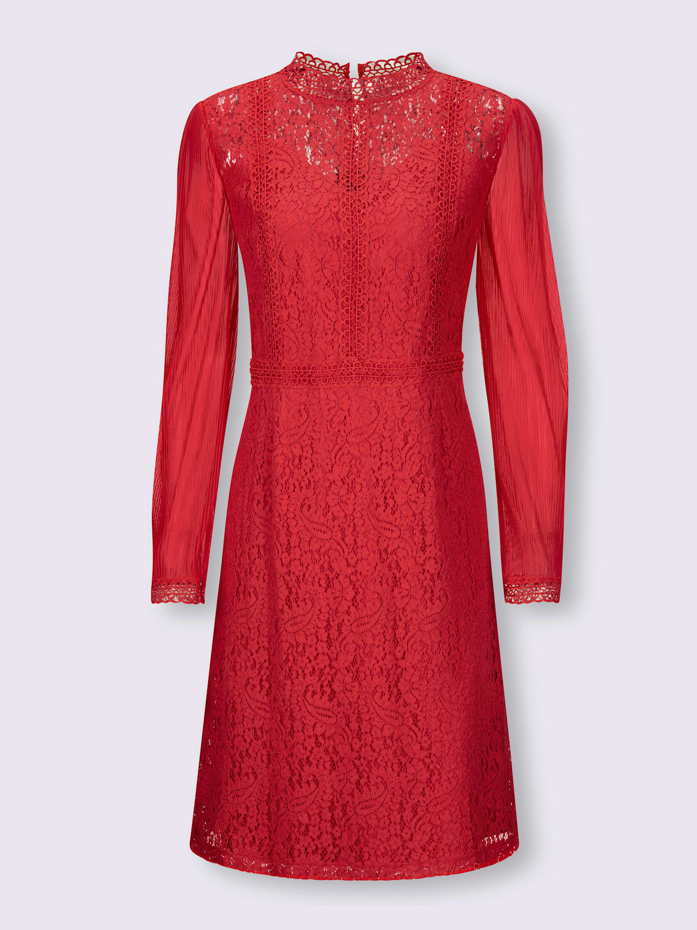 Robe en dentelle manches de qualité plissée