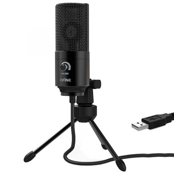 Fifine Microfone USB para Gravação e Transmissão em PC K669 Black