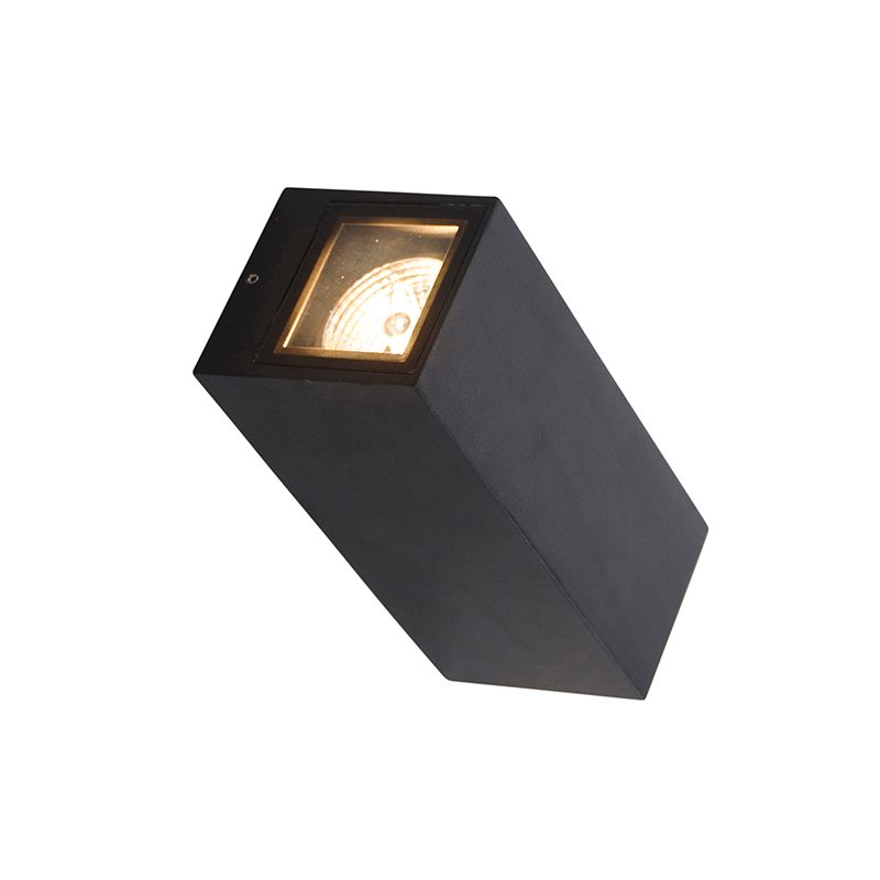 Moderne wandlamp zwart 2-lichts AR70 IP54 - Baleno