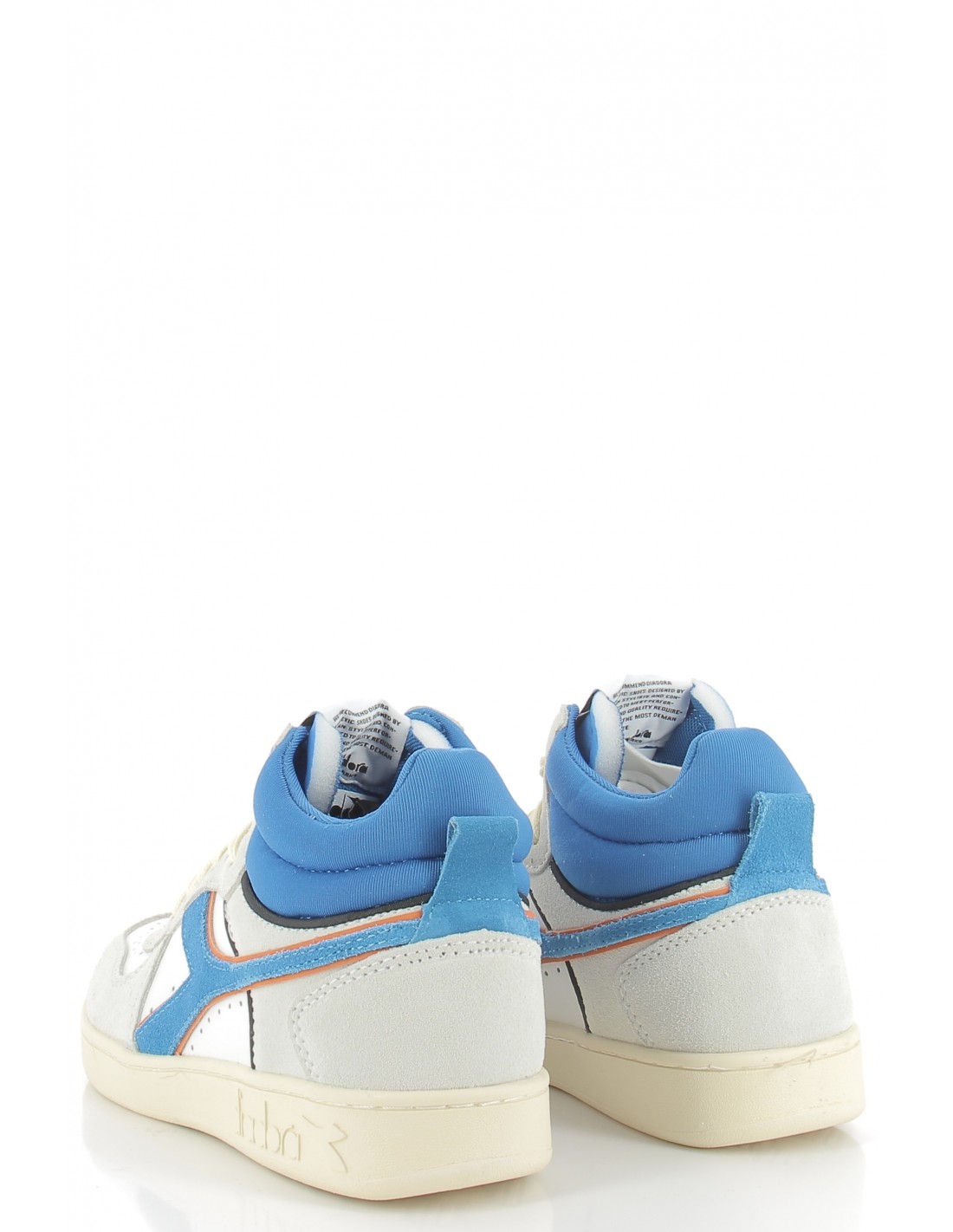 diadora Sneakers montantes homme magic basket cuir gris/blanc/bleu