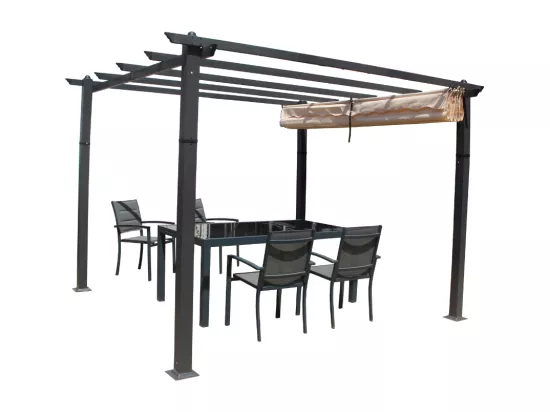 Pergola taupe 3x3m en aluminium Gazebo