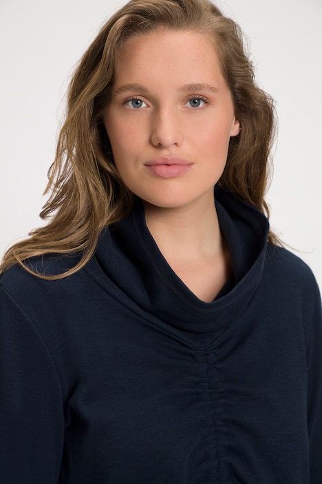 Shirt, Rollkragen, Raffband, Langarm, Biobaumwolle