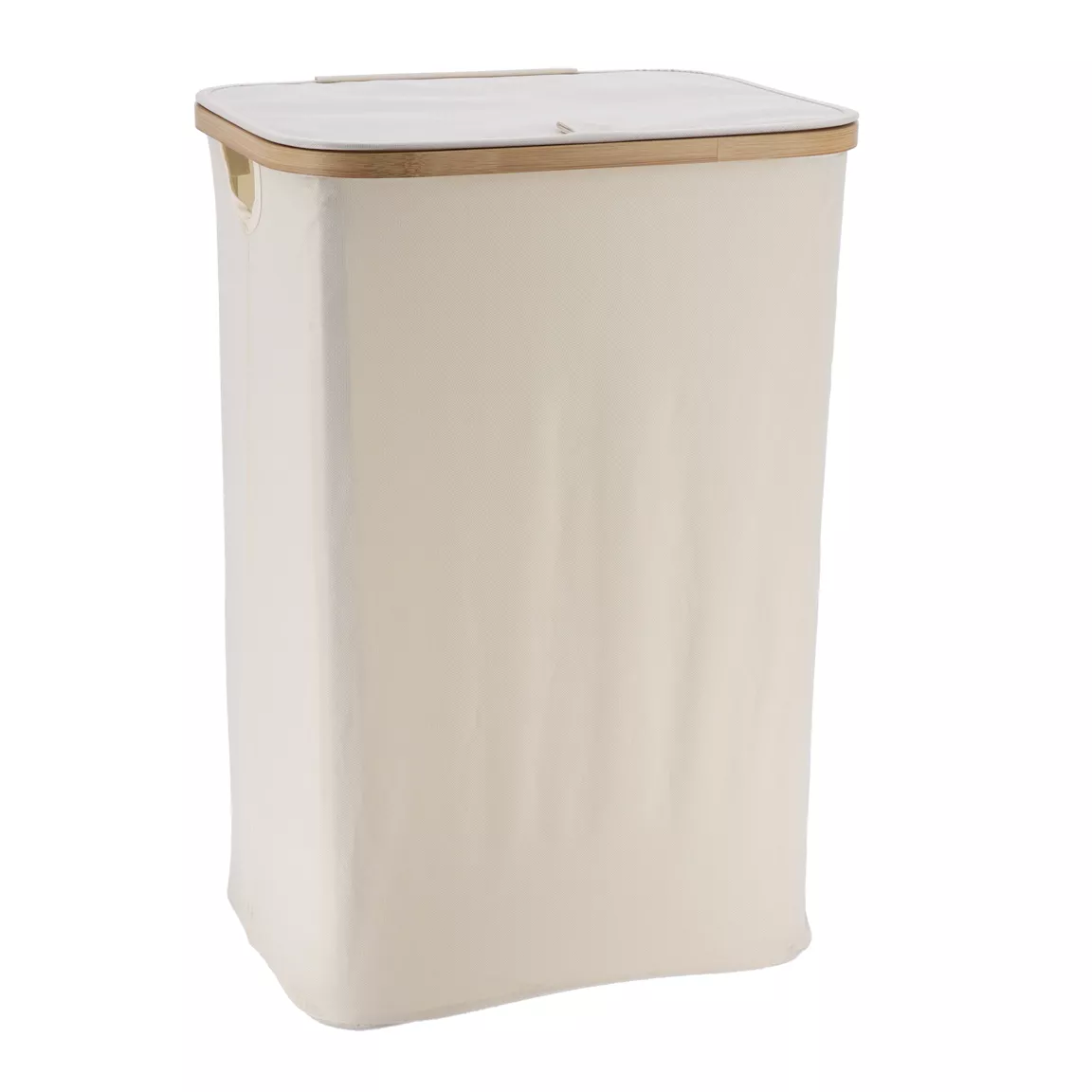 Panier à linge rectangulaire et pliable (H60 cm) Purebamboo Ecru