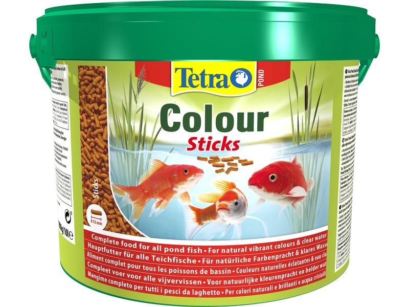Tetra Teichfutter Pond Colour Sticks, 10 l Schwimmendes Hauptfutter für farbenprächtige Gartenteichfische