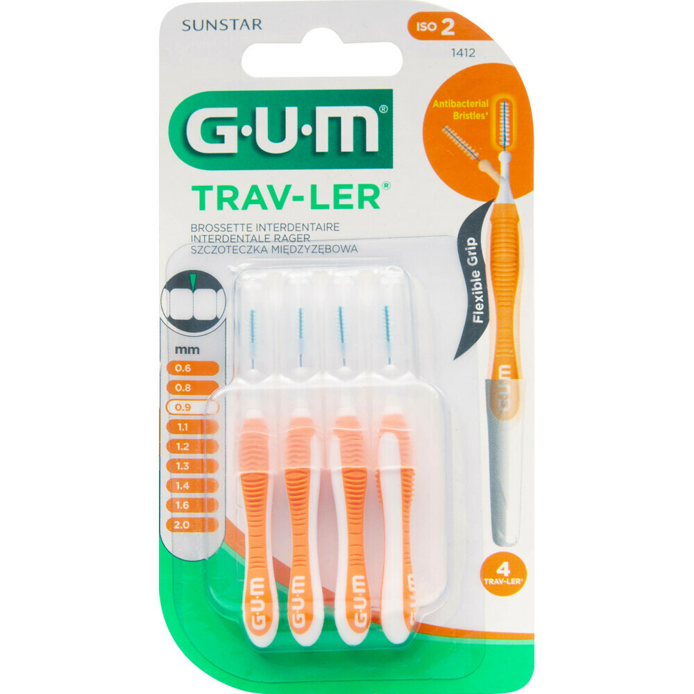 GUM Trav-Ler Ragers Oranje 0.9mm4 stuks