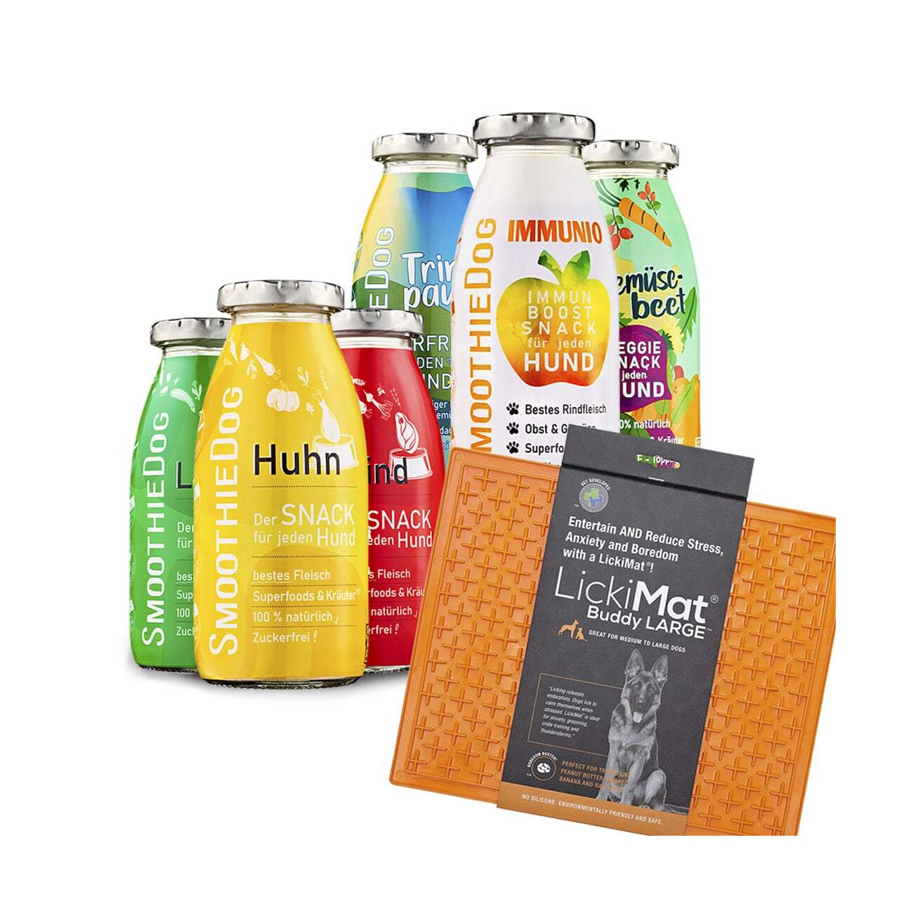 SmoothieDog Mix + Lickimat Orange 6x250 g