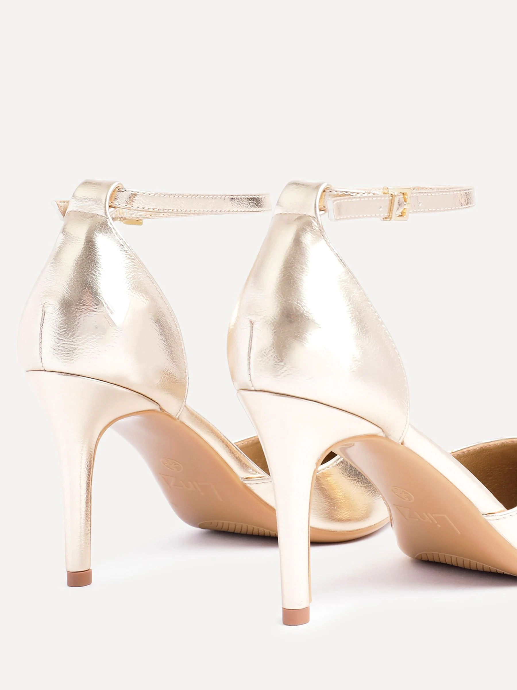 Goud - Linzi Thea Stiletto pumps en hakken met gesloten rug en enkelbandje
