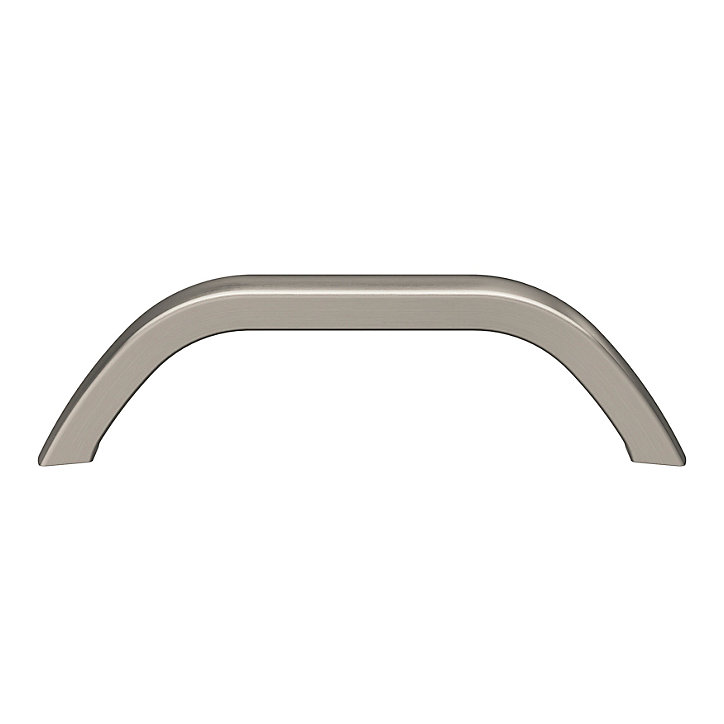 Lot 6 poignées de meuble nœud GoodHome Irvil aluminium effet nickel satin gris l.110mm x l.12mm x H. 30mm entraxe 96mm