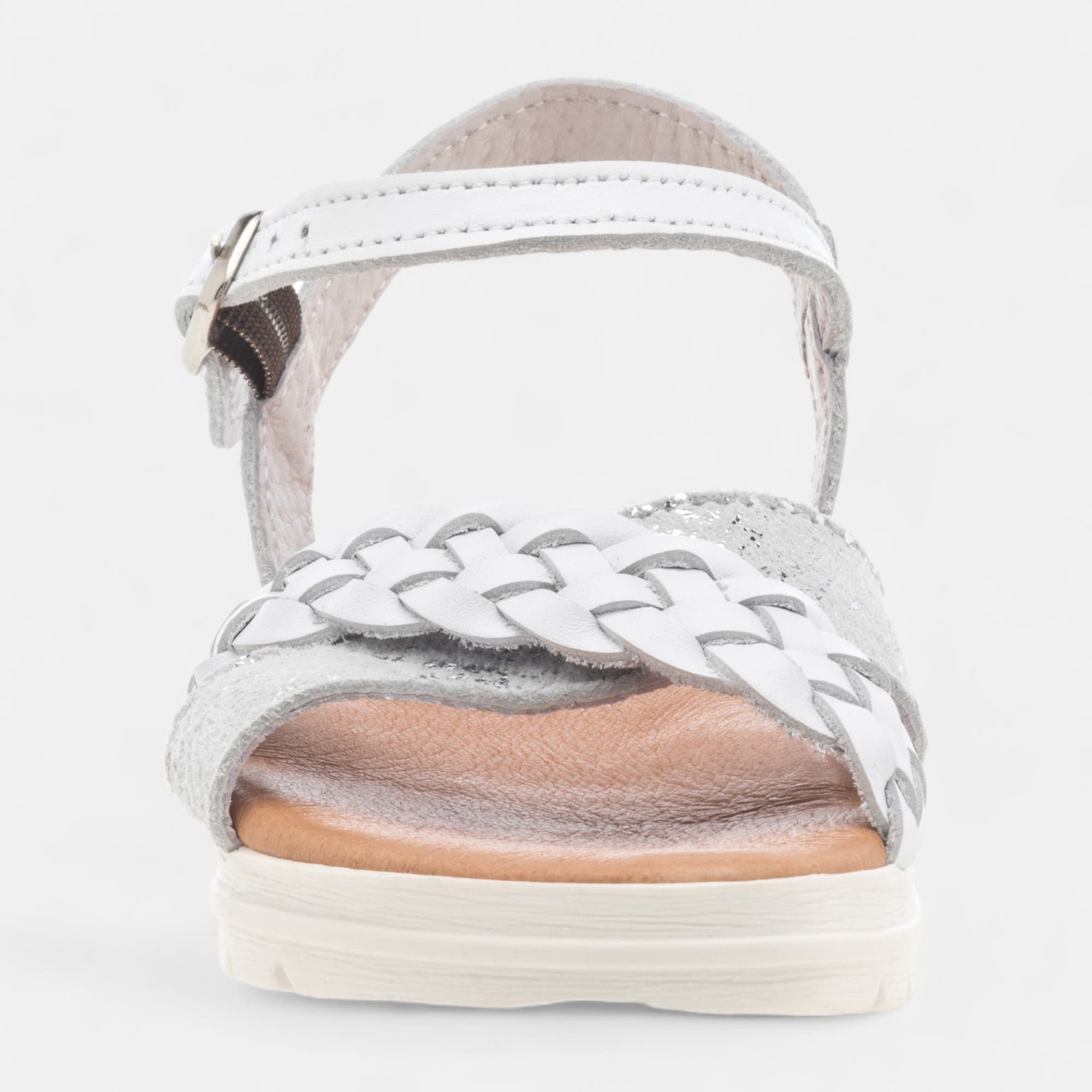 Sandales Fille en cuir blanc