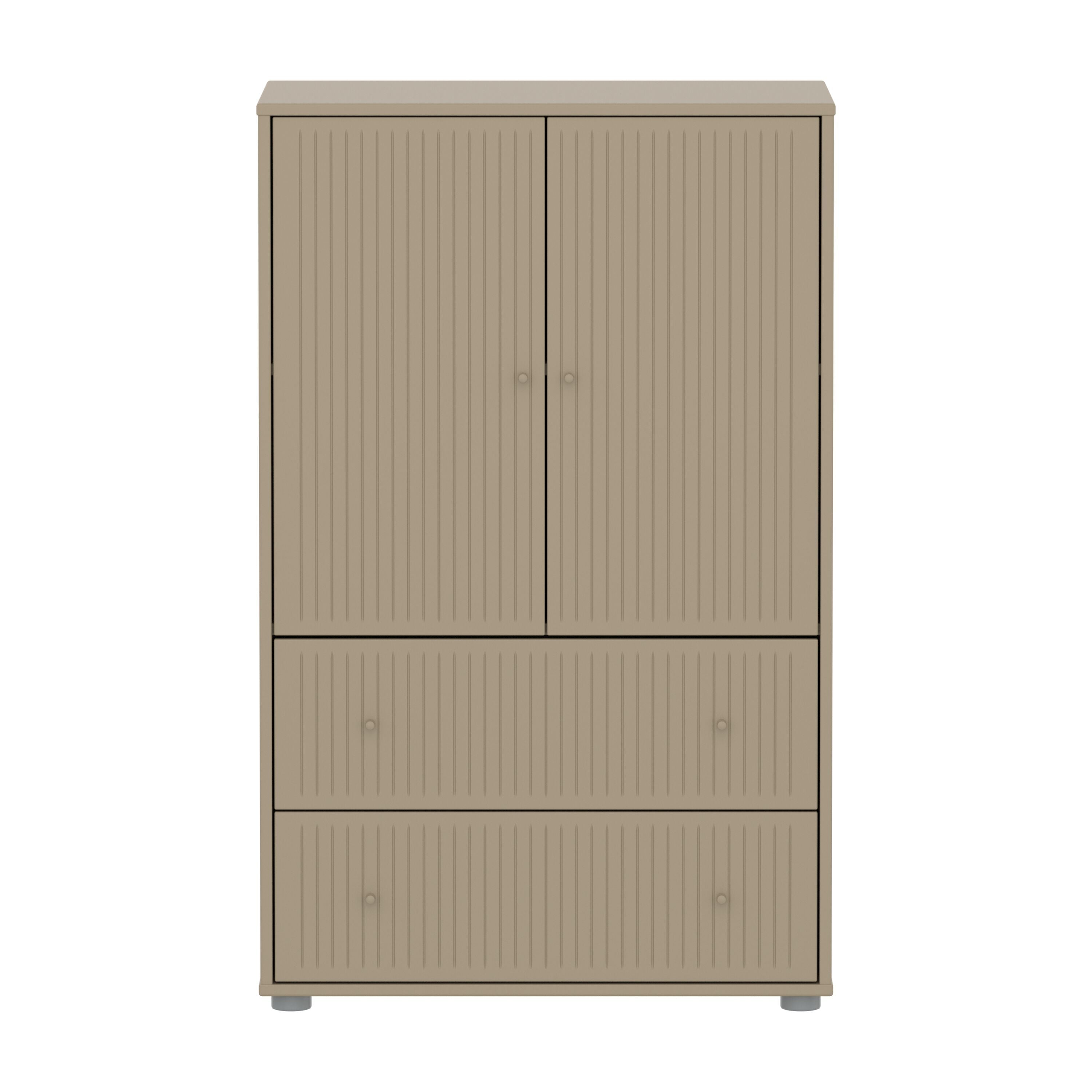 SAGA Schr grv 2 Schbl oat,oat knob/pla.F - Oat / B: 75.0 cm x T: 45.0 cm x H: 120.0 cm
