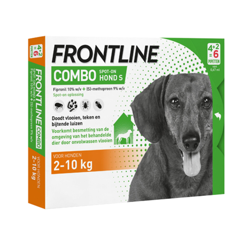 Frontline Combo Spot On Anti Vlooien en Teken Druppels Hond 2 - 10 kg6 pipetten