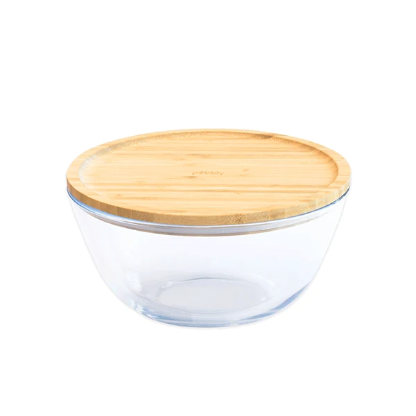 Bol à mixer rond couvercle bambou 2.6L Pebbly