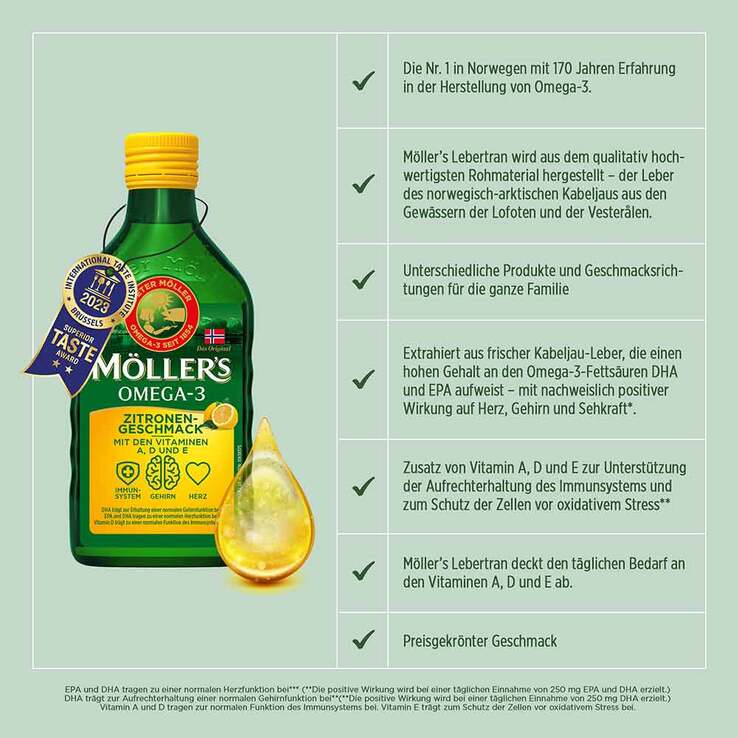 Möller`s Omega-3 Zitronengeschmack Öl, 500 ml