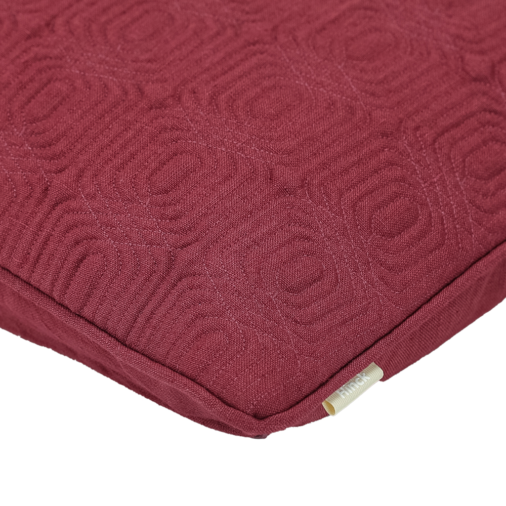 Sierkussen Geo Deco linnen aubergine 35x55 cm