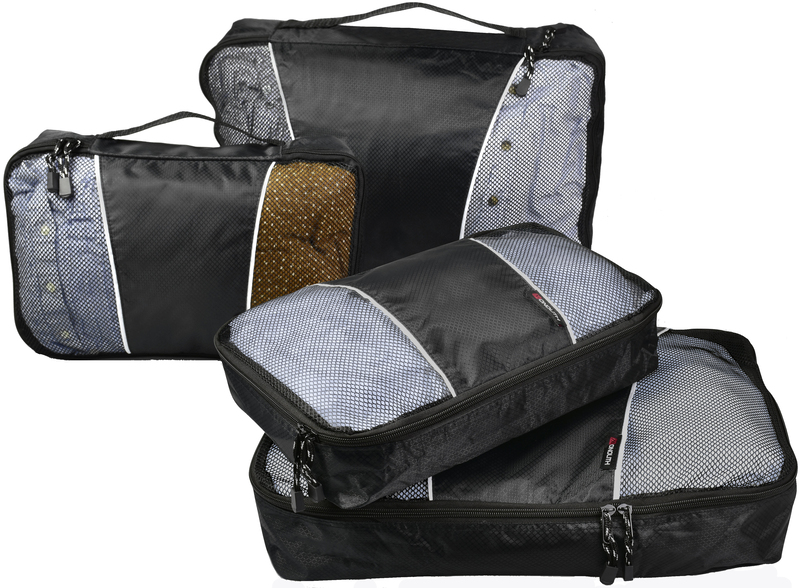 Monolith Kleidertaschen, 4er Set, schwarz